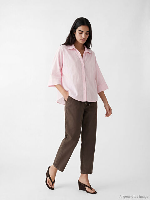 LCW Jeans Beli Lastikli Balloon Fit Kadın Jean Pantolon