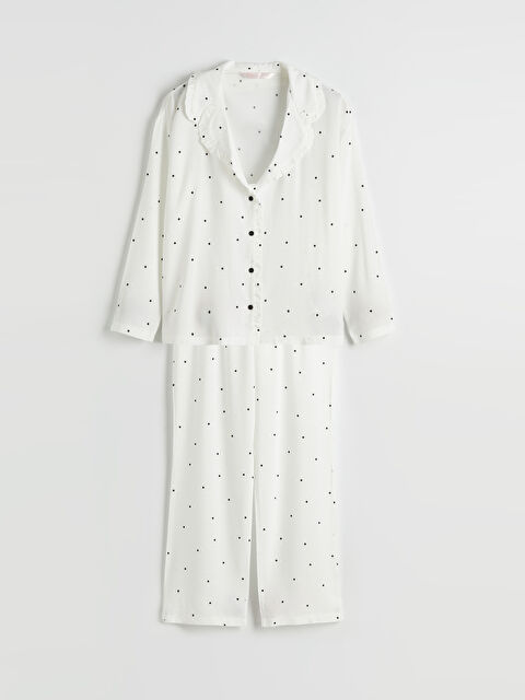 LCW DREAM Gömlek Yaka Puantiyeli Kadın Pijama Takım - S6MA72Z8-LRA