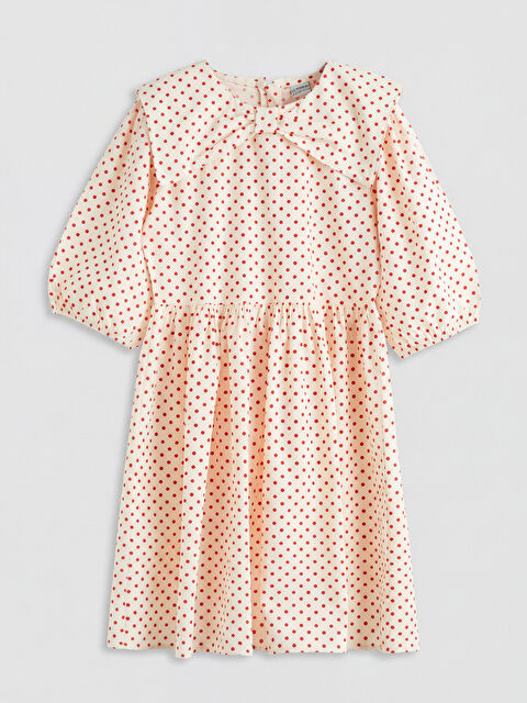 LCW Kids Bebe Yaka Kız Çocuk Poplin Elbise - S6MA87Z4-LRB