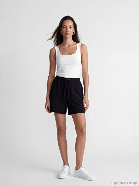 LCW EVERYDAY Beli Lastikli Soft Touch Kadın Şort