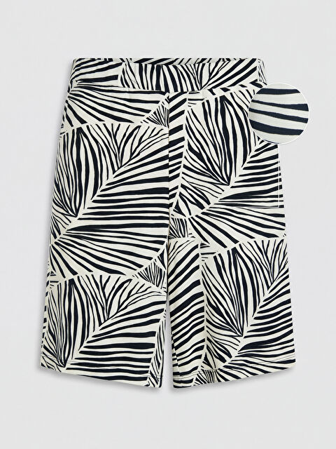 LC WAIKIKI Yüksek Bel Zebra Desenli Kadın Şortolon