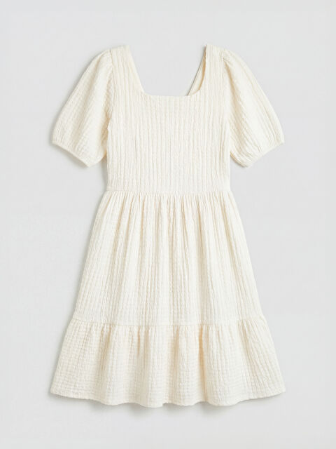 LCW Kids Kare Yaka Kız Çocuk Elbise