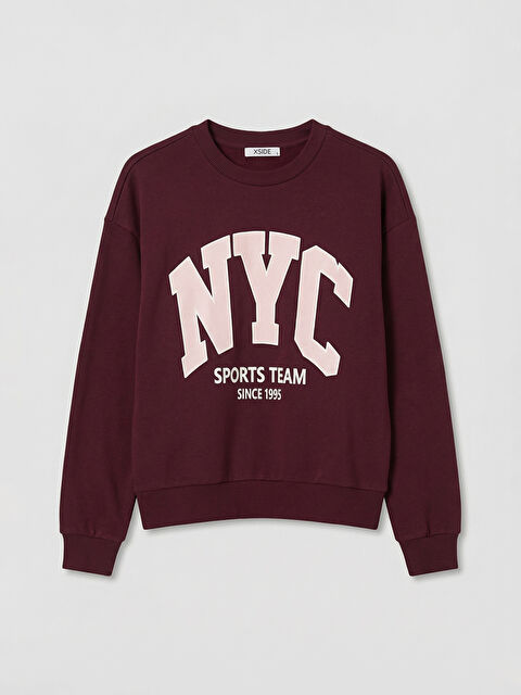 XSIDE NYC Baskılı Oversize Kadın Kalın Sweatshirt - S6MB54Z8-CWK