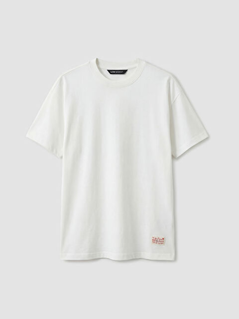 LCW Modest Bisiklet Yaka Baskılı Kadın Tişört - S6MC34Z8-R9J