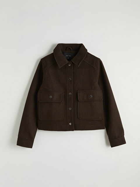 LCW Vision Gömlek Yaka Kadın Kaşe Ceket - S6MC37Z8-D2N