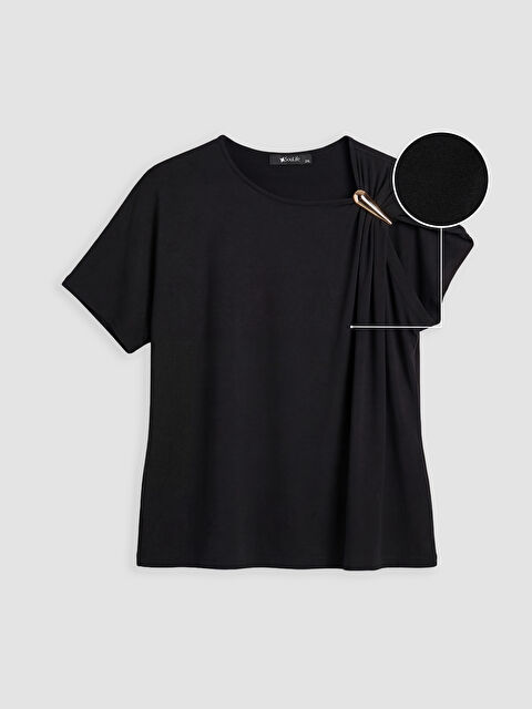 Soulife Metal Aplikeli Büzgülü Bluz