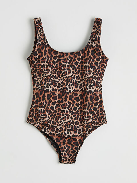 Soulife U Yaka Leopar Desenli Kadın Mayo - S6MC54Z8-LEW