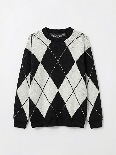 XSIDE Baklava Desenli Triko Erkek Kazak - S6MC58Z8-CVL