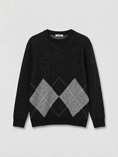 XSIDE Bisiklet Yaka Baklava Desenli Erkek Triko Kazak - S6MC59Z8-VX9