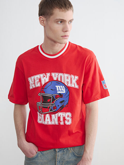 XSIDE Bisiklet Yaka New York Baskılı Erkek Tişört - S6MC66Z8-HMW