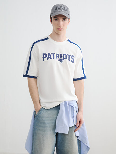 XSIDE Patriots Baskılı Bol Kalıp Erkek Tişört - S6MC68Z8-R9J