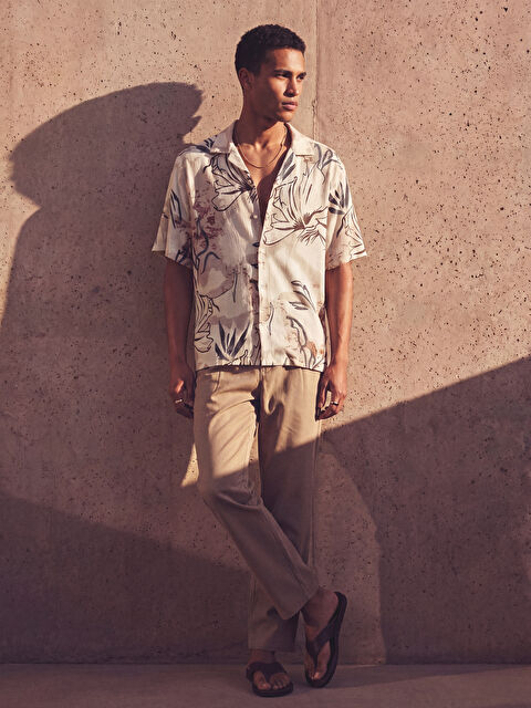 LCW Vision Regular Fit Resort Yaka Desenli Erkek Gömlek