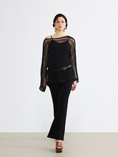 Soulife Yüksek Bel Flare Kadın Jean Pantolon - S6MD14Z8-CVL