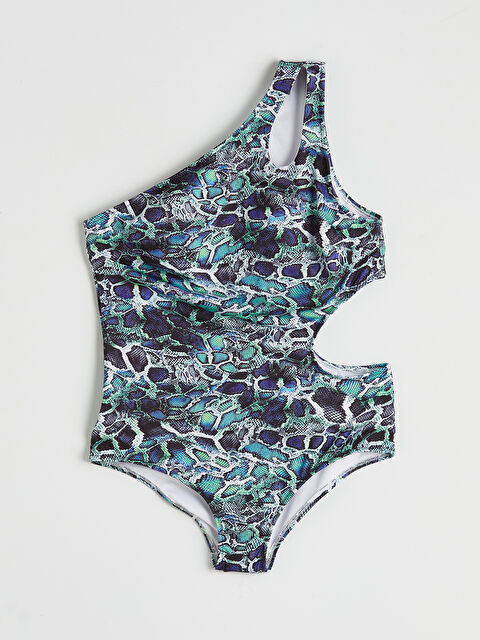 Soulife Tek Omuz Desenli Pencere Detaylı Kadın Mayo - S6MD21Z8-LEN