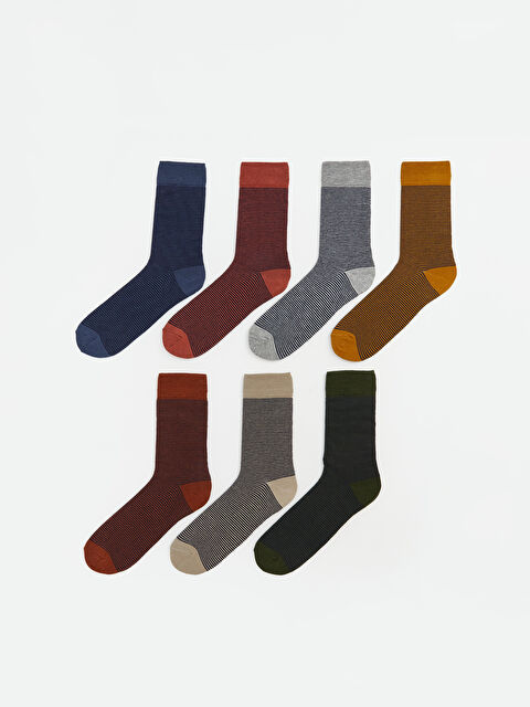 LCW ACCESSORIES Çizgili Erkek Soket Çorap 7'li - S6MD55Z8-K00