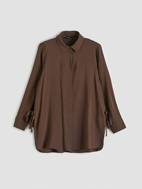 LCWAIKIKI Classic Keten Karışımlı Kadın Gömlek Tunik - S6ME05Z8-1FY