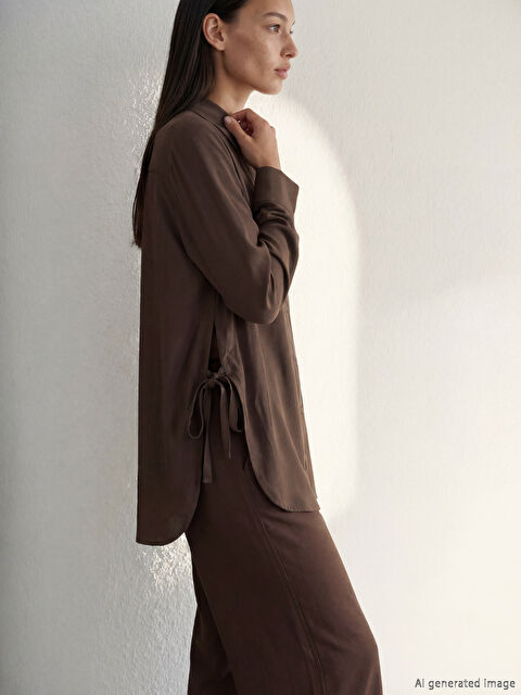 LCW STUDIO Keten Karışımlı Kadın Gömlek Tunik