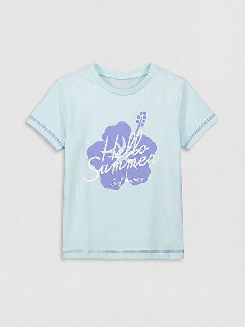 LCW ECO Bisiklet Yaka Baskılı Kız Çocuk Tişört - S6ME19Z4-FQH