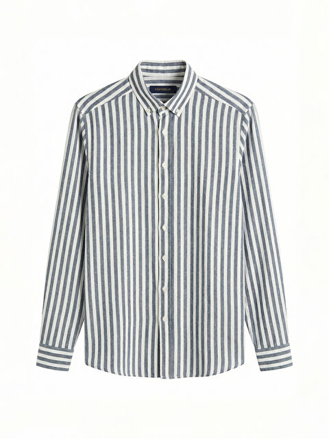 SOUTHBLUE Regular Fit Çizgili Erkek Gömlek - S6ME50Z8-LGS