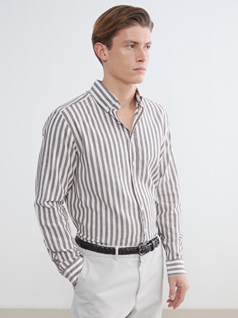 SOUTHBLUE Regular Fit Çizgili Erkek Gömlek - S6ME50Z8-LHW