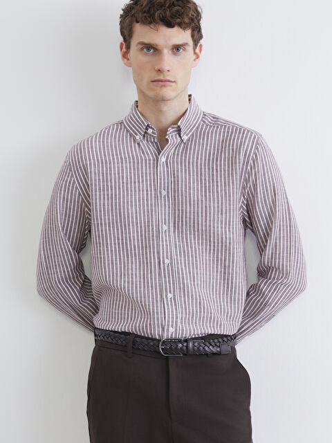 SOUTHBLUE Regular Fit Çizgili Erkek Gömlek - S6ME54Z8-LHW