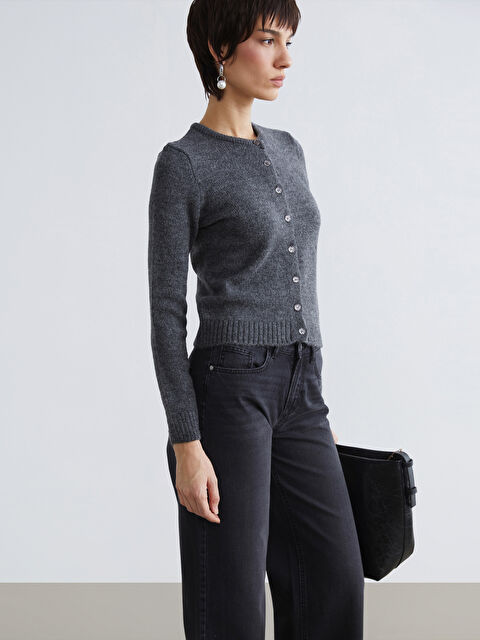 LCW Vision Bisiklet Yaka Kadın Triko Hırka - S6ME75Z8-D2X