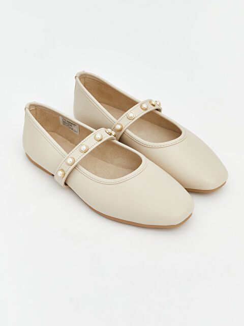 LCW STEPS İnci Detaylı Kadın Kare Burun Babet - S6MF27Z8-EYM