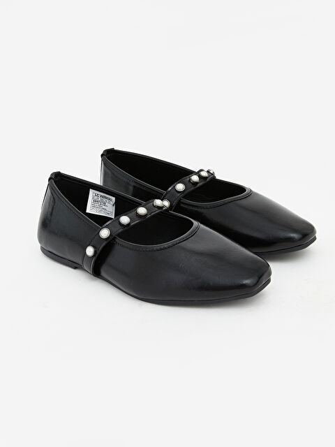 LCW STEPS İnci Detaylı Kadın Kare Burun Babet - S6MF27Z8-HUC