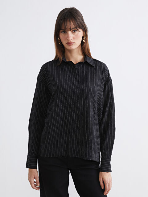 Soulife Çizgili Kadın Gömlek - S6MF32Z8-LEG