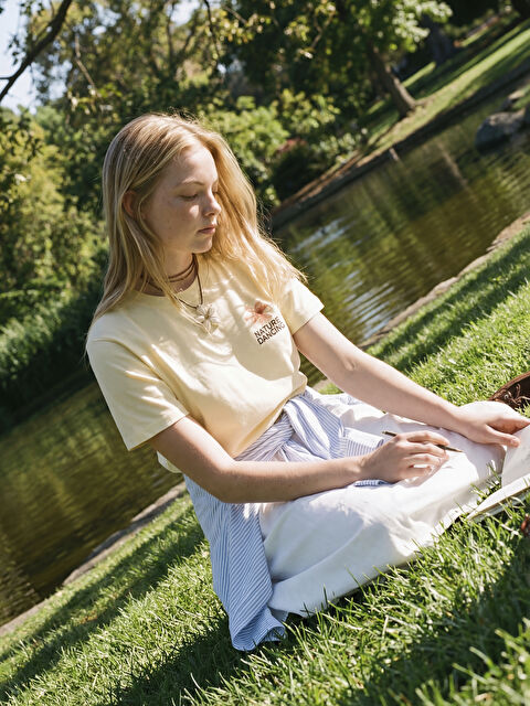 XSIDE Bisiklet Yaka Baskılı Kadın Tişört - S6MF76Z8-CRK