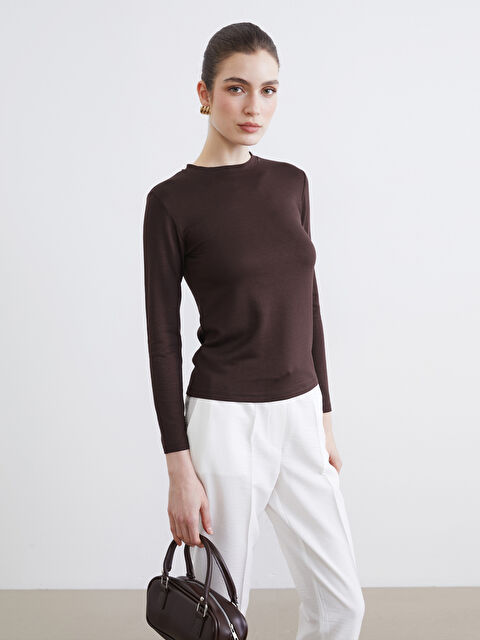 LCW ECO Bisiklet Yaka Kadın Tişört - S6MF87Z8-HMK