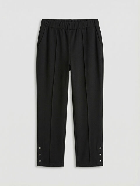 LCW Grace Beli Lastikli Düğme Detaylı Kadın Pantolon - S6MG27Z8-CVL