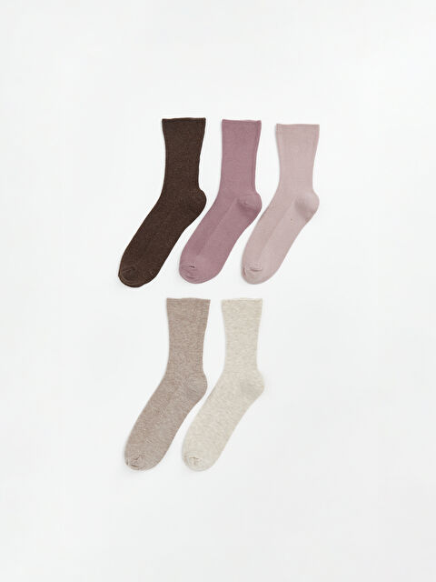 LCW DREAM Kadın Düz Soket Çorap 5'li - S6MG57Z8-L9L