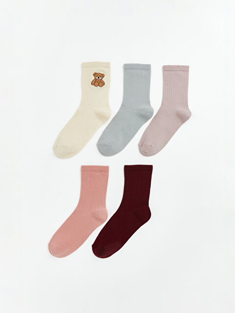 LCW DREAM Nakışlı Kadın Soket Çorap 5'li - S6MG58Z8-FDP