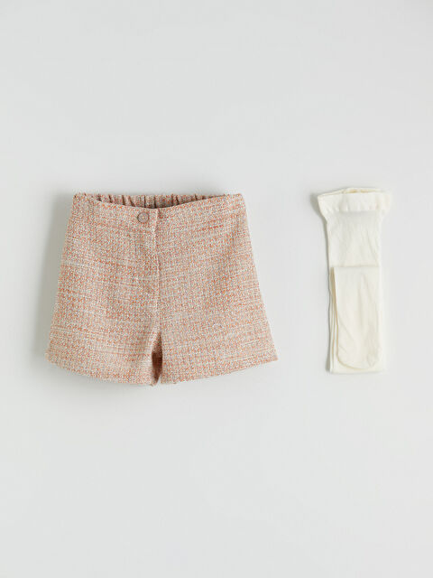 LCW Kids Beli Lastikli Kız Çocuk Şort ve Külotlu Çorap - S6MH23Z1-3HE