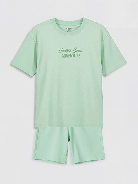 LCW Kids Baskılı Erkek Çocuk Şortlu Takım