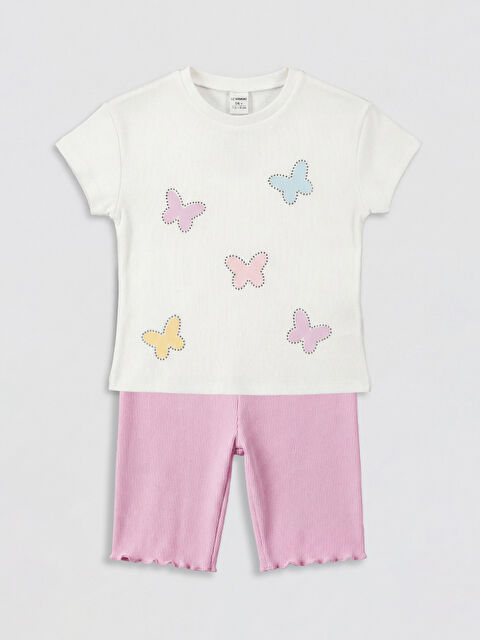 LCW Kids Baskılı Kız Çocuk Bluz ve Tayt - S6MH59Z1-R9J