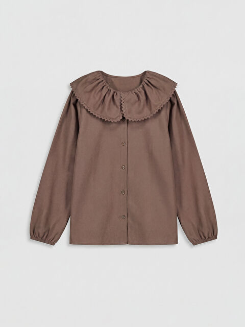 LCW Kids Fisto Detaylı Bebe Yaka Kız Çocuk Gömlek - S6MH75Z4-R1T