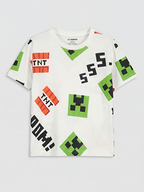 LCW Kids Minecraft Baskılı Erkek Çocuk Tişört