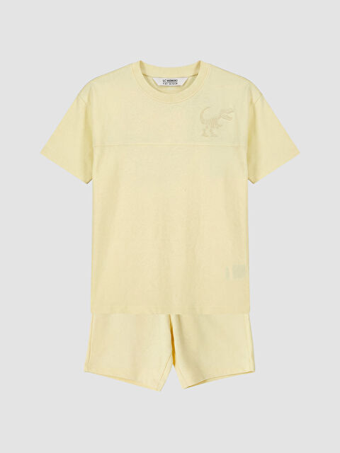 LCW Kids Dinozor Baskılı Erkek Çocuk Tişört ve Şort Takım