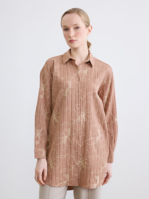 LCW ECO Nakışlı Kadın Gömlek Tunik - S6MI26Z8-3ZU