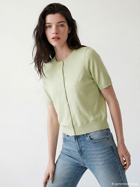 LCW Comfort Πλεκτή ζακέτα με στρογγυλή λαιμόκοψη για γυναίκες