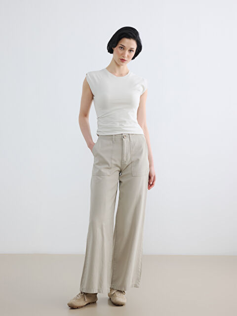 LCW Jeans Yüksek Bel Wideleg Kadın Jean Pantolon