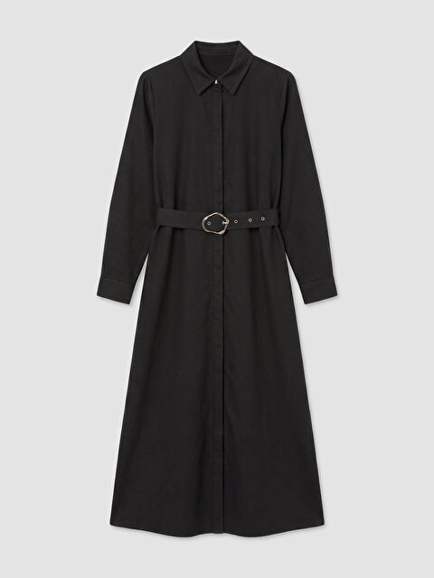 LCW Modest Beli Kemerli Jean Gömlek Elbise - S6MI74Z8-HMK