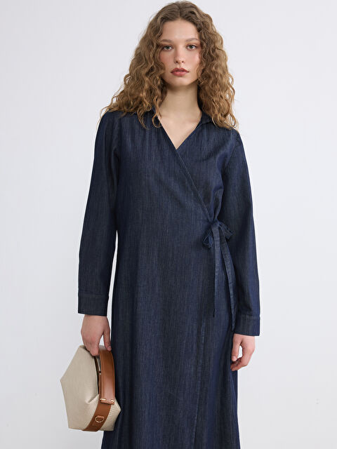 LCW Modest Kruvaze Yaka Jean Elbise - S6MI75Z8-309