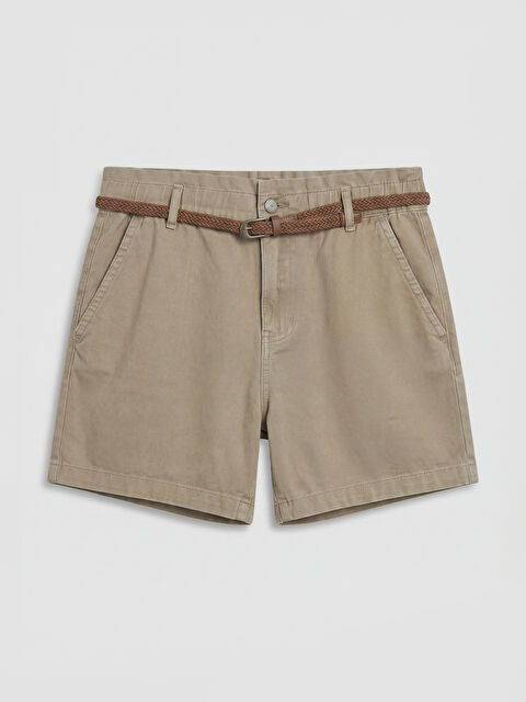 LCW Jeans Beli Kemerli Loose Fit Kadın Jean Şort