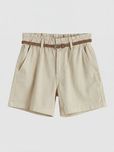 LCW Jeans Beli Kemerli Paperbag Kadın Jean Şort - S6MI91Z8-FWM