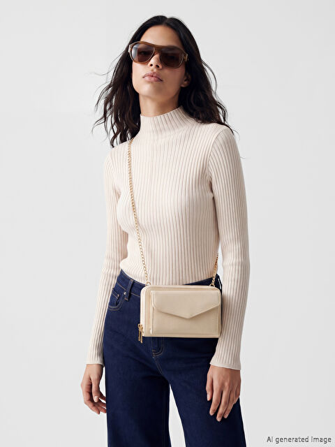 LCW ACCESSORIES Deri Görünümlü Kadın Omuz Çantası