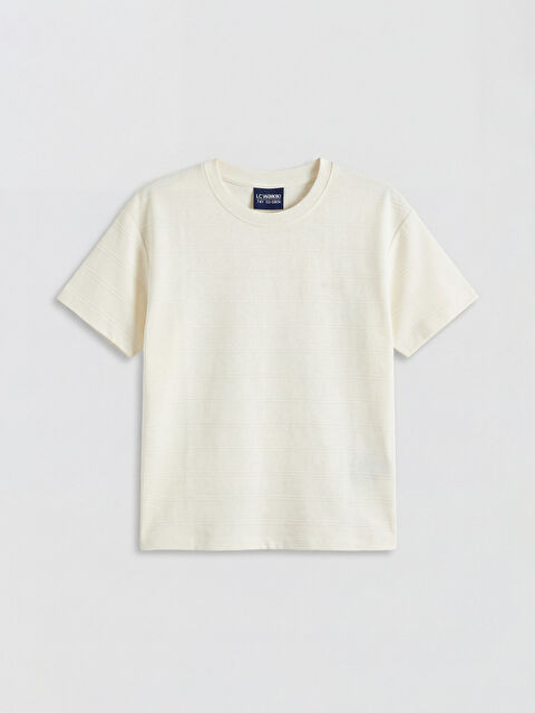 LCW Kids Bisiklet Yaka Kendinden Çizgili Erkek Çocuk Tişört - S6MJ10Z1-FDH