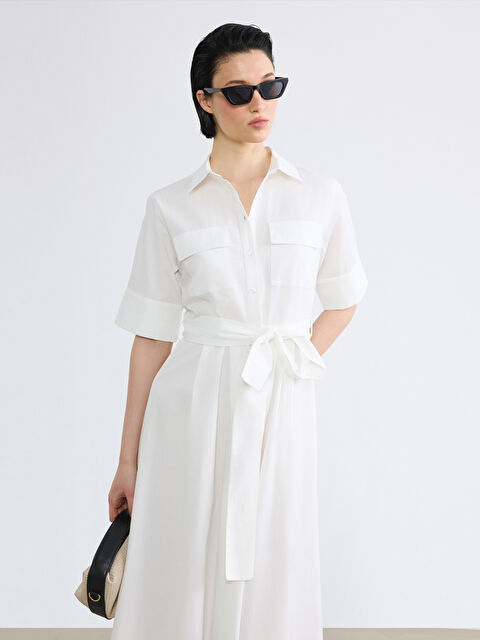 LCW Vision Woman WHITE Shirt Dress